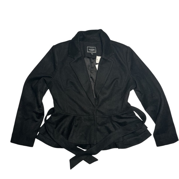 NWT Women's Guess Avril Peplum Blazer Large/Black - Picture 3 of 3